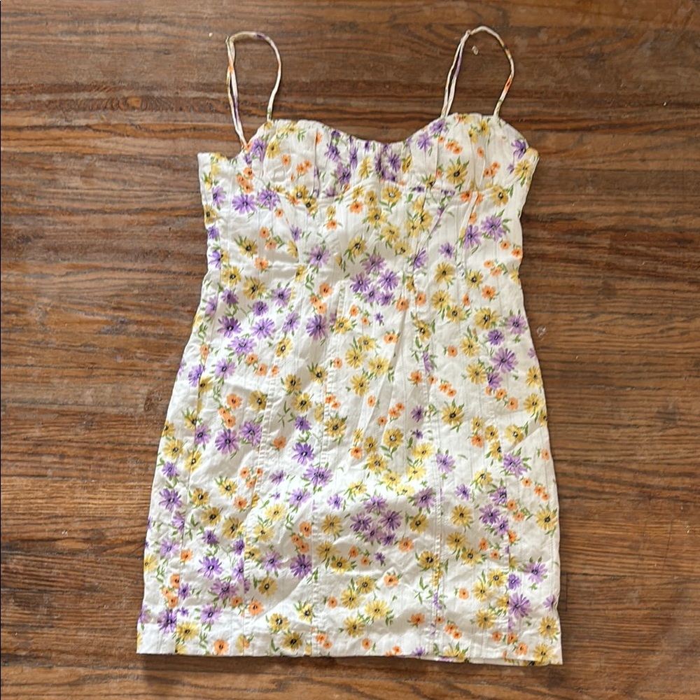 Zara Floral Spaghetti Strap Dress